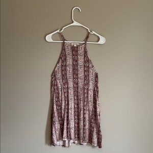 Billabong Red and White Geometric Top